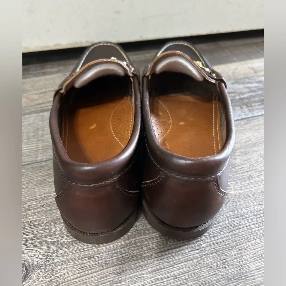 Oakstreet Bootmaker handcrafted in USA Classic Brown Leather Bit Loafers